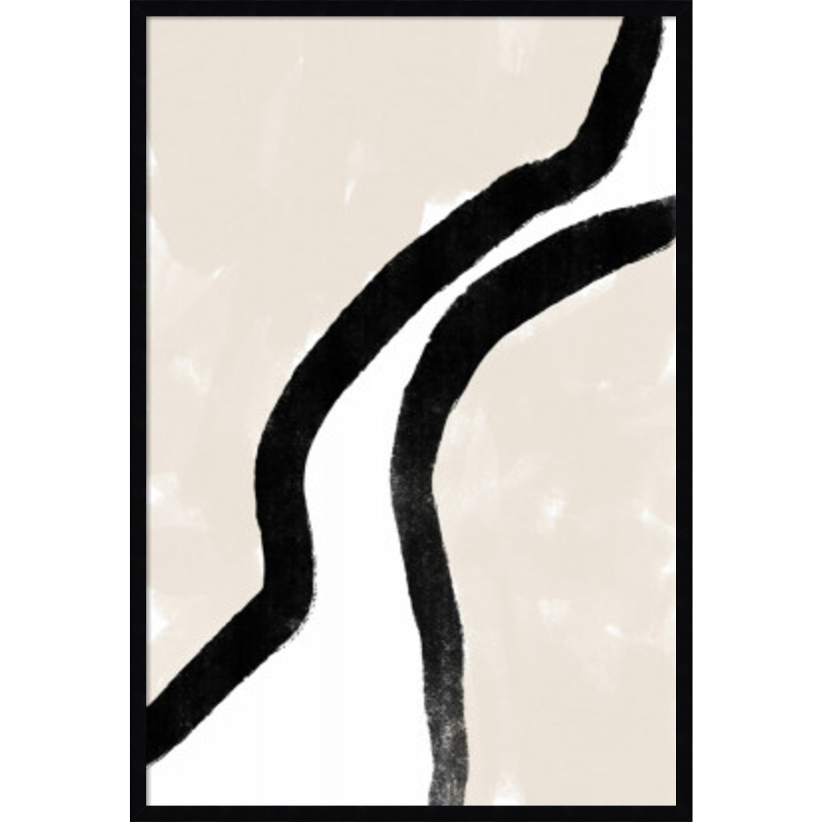 Abstract Borders Print, 41" H x 28" W x 1" D, Black Framed