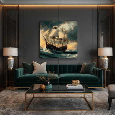 Art mural sur toile, "Nautical Traditional Ships"