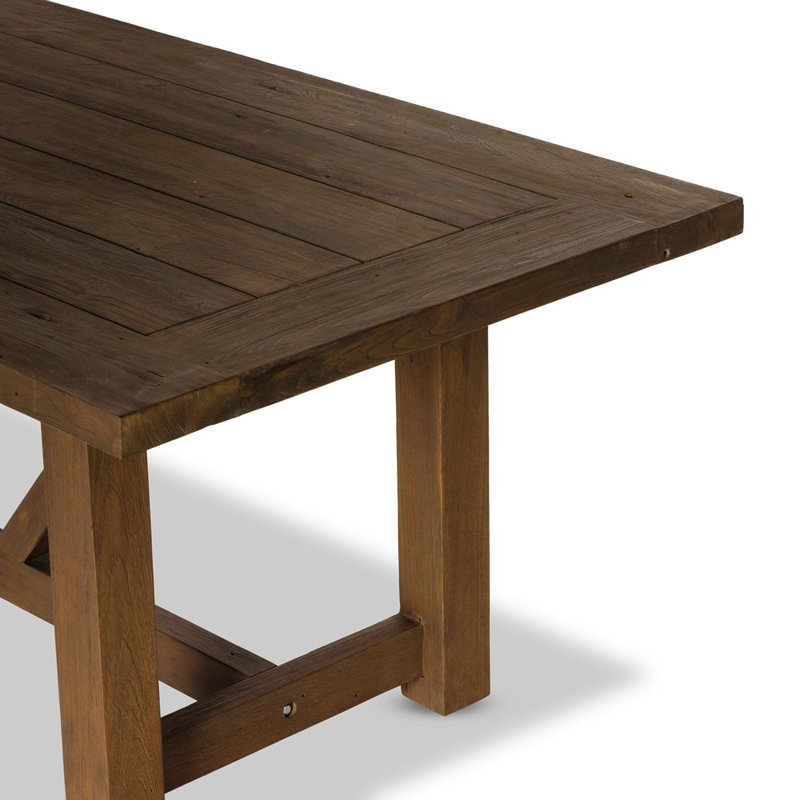 Stewart Outdoor Teak Dining Table, Dark Walnut