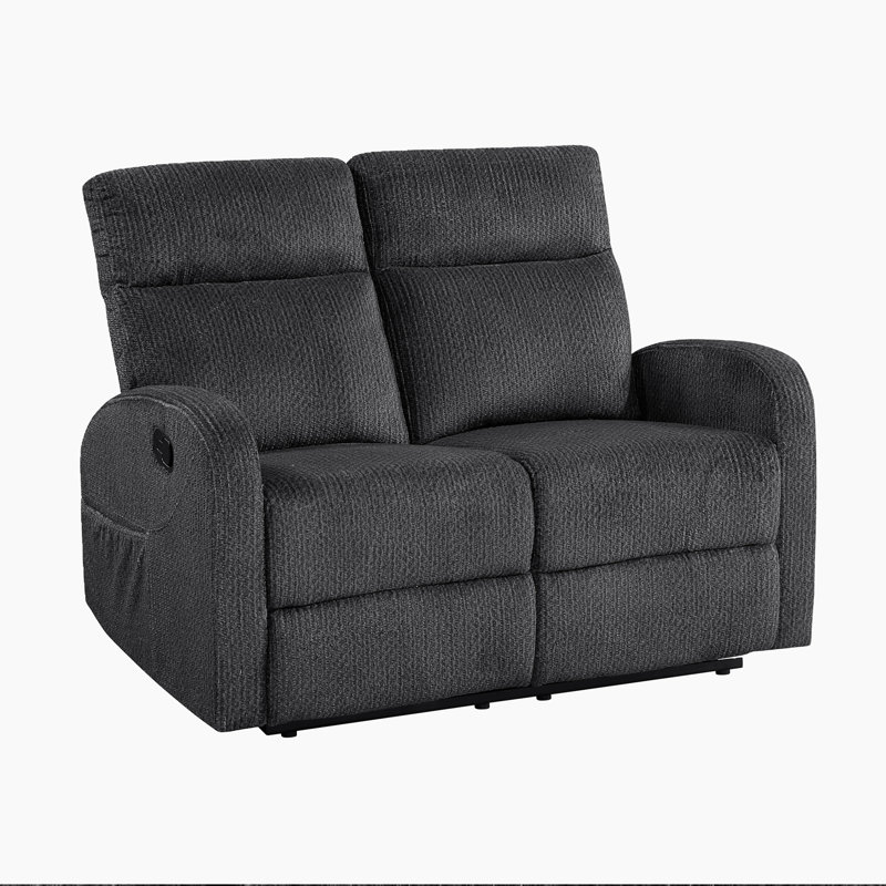 Morfudd 50" Wide Modern & Contemporary Double Reclining Wall Hugger Loveseat with Textured Microfiber Fabric