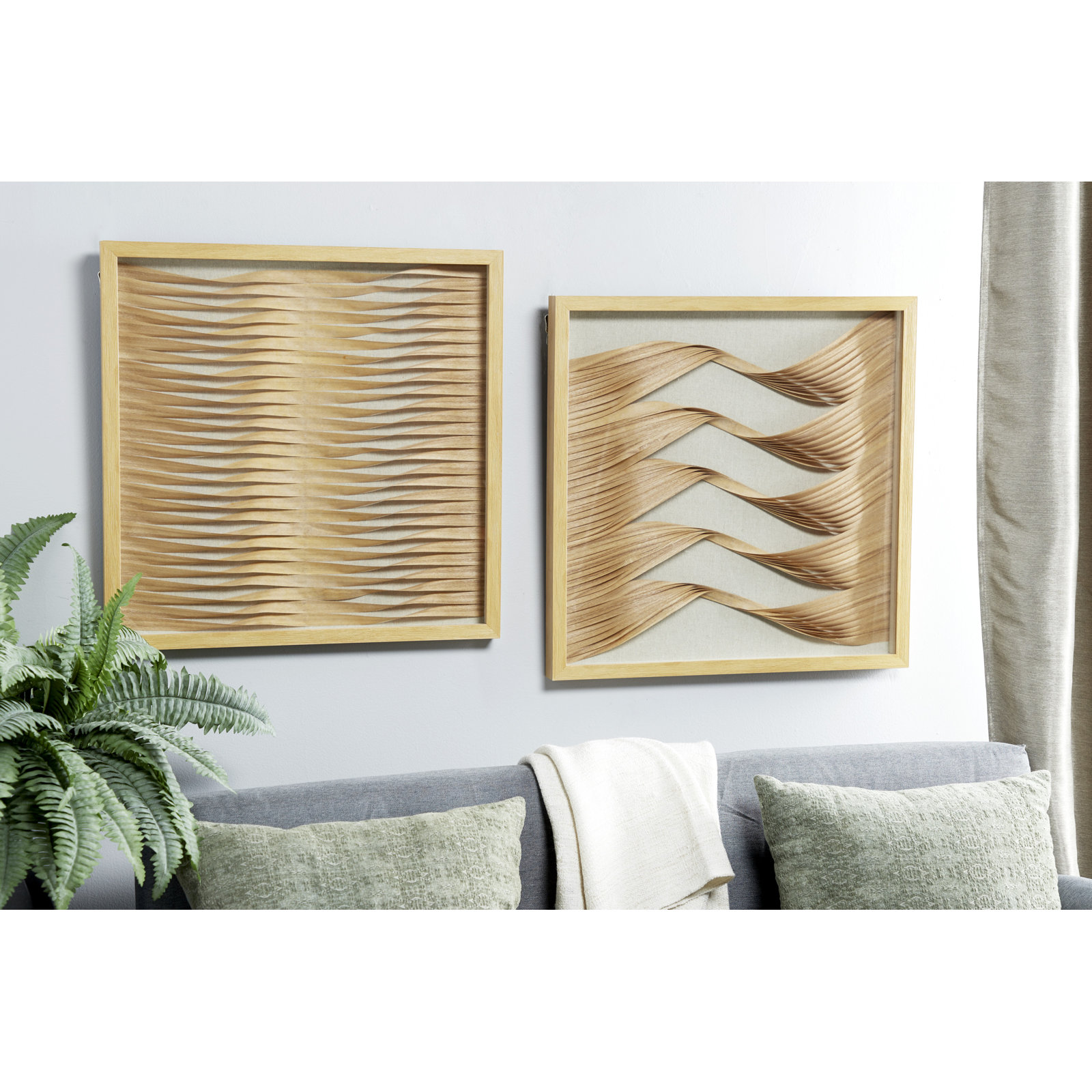 2-Piece Wood Shadow Box Dimensional Wall Art