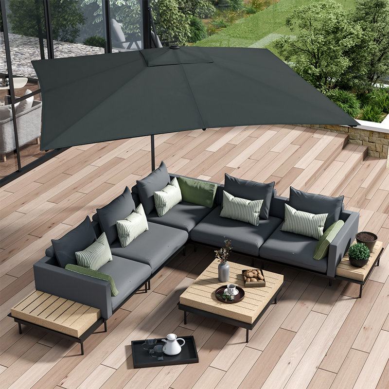 300cm Balcony Parasol, Black