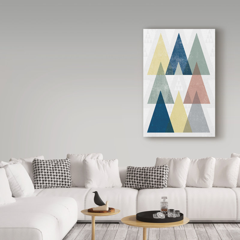 Art sur toile Guarani «Mod Triangles IV Soft», H 19 po x l 12 po x P 2 po