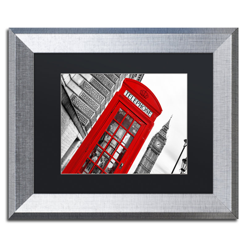 « london », reproduction de photo sur toile encadrée, H 11 po x l 14 po x P 0,5 po, Noir