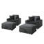 Upholstered Armchair with Footstool-1673948803