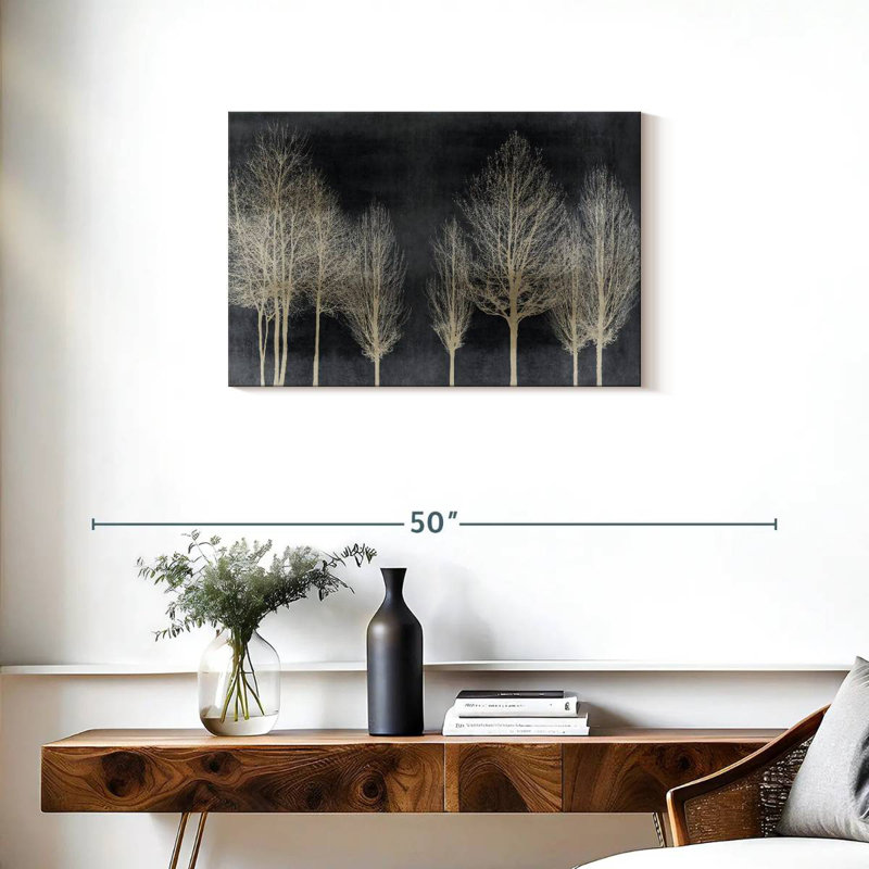 Harnek Trees On Dark Gray, 20" H x 30" W