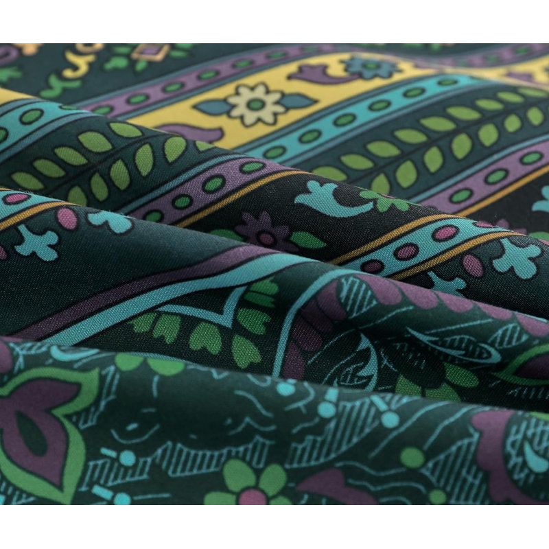 Polyester Floral Duvet Cover, Green Floral