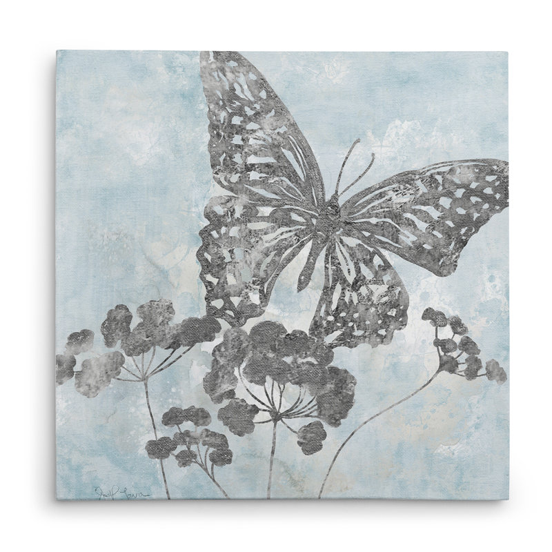 «Soft Silhouette Butterfly», reproduction de peinture acrylique sur toile tendue, H 24 po x l 24 po x P 1,5 po, Toile tendue