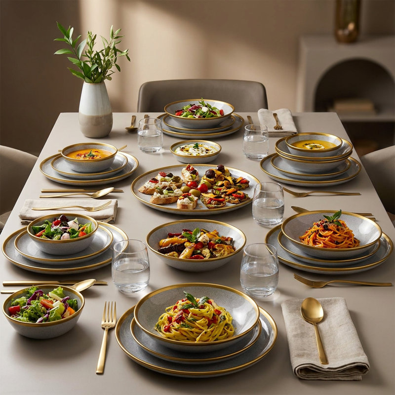 Service de table en porcelaine Stonei
