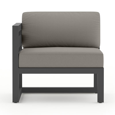 Chaise longue d'extérieur à accoudoir gauche avec coussins Sunbrella Smith