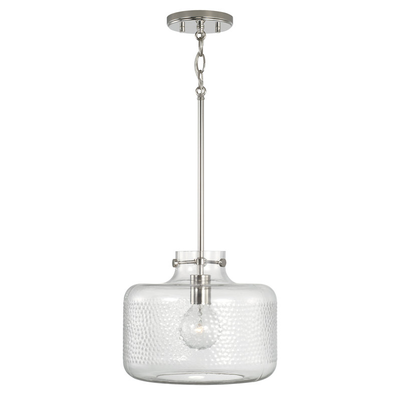 Luminaire suspendu simple à 1 lumière Brighton, Noir mat