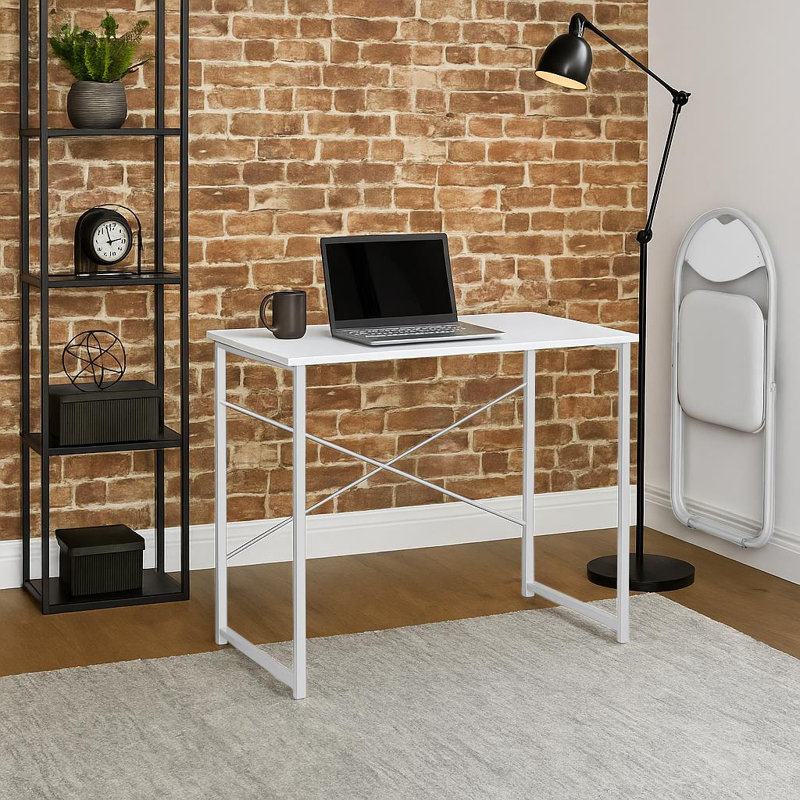 Harbour Housewares - Wooden Computer Desk, White, White