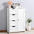 White Bathroom Cabinet With Adjustable Shelf And Routed Handle Drawers - Contemporary Style For Multiple Rooms Storage In Drawers, Bathroom, Hallway