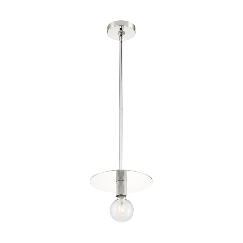 Sawvel 1 - Light Single Bulb Pendant, Polished Nickel