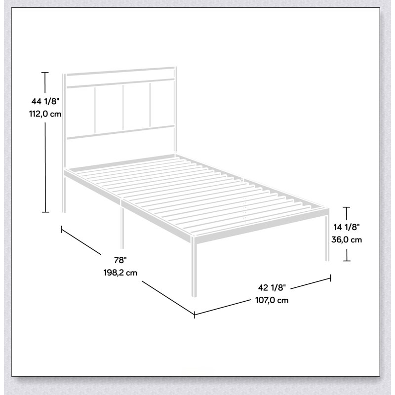 Platform Bed With Headboard Finish, Lit simple