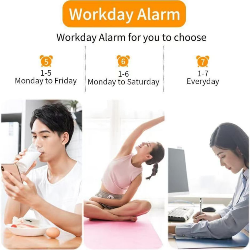 Pl astic Clock Alarm Clock Digital Temperature Time Projection Clock, B