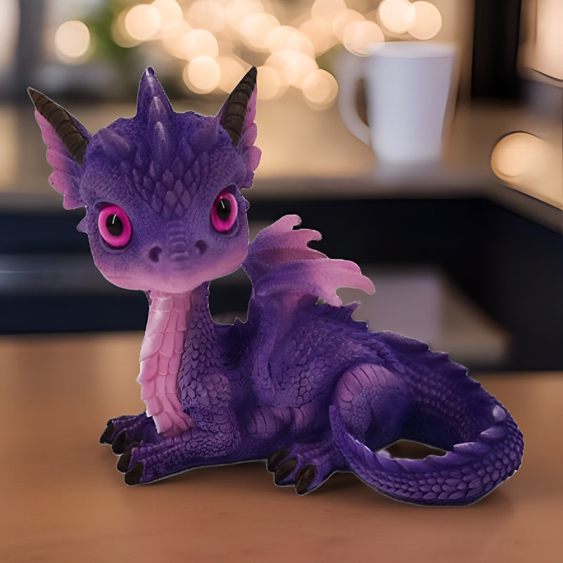 4.5"H Purple Cute Dragon Figurine