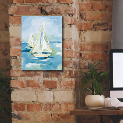 Art mural sur toile, "Réglage de la voile 2" par Farida Zaman, 12 po x 16 po