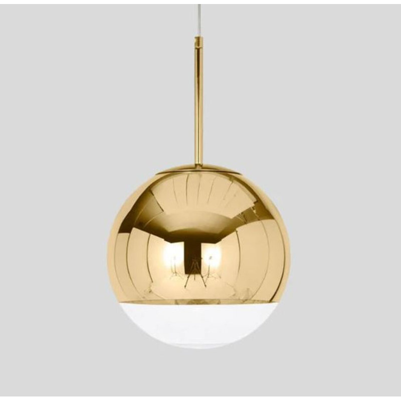 Karim Glass Sphere Pendant Lamp, Gold, 59" H x 16" W x 16" D