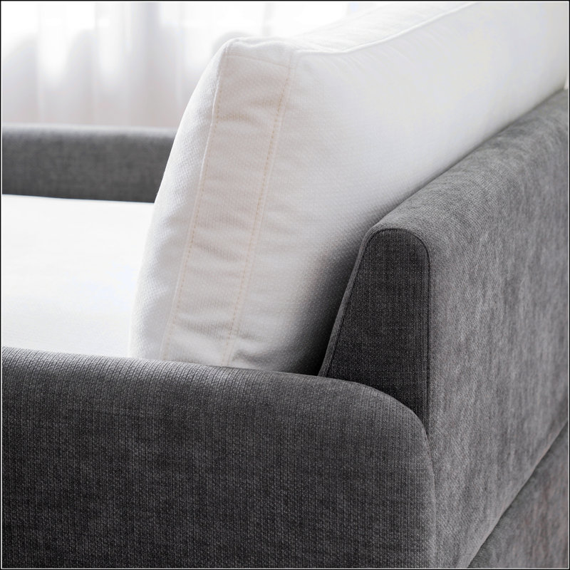 Canapé simple surdimensionné en chenille 50 * 43 ", Gris / crème