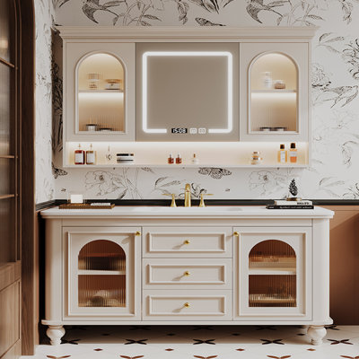 Simple medieval style bathroom cabinet