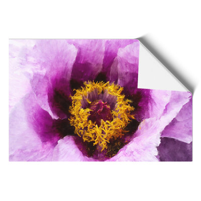 Purple Peony Flower Painting - Frameless Print