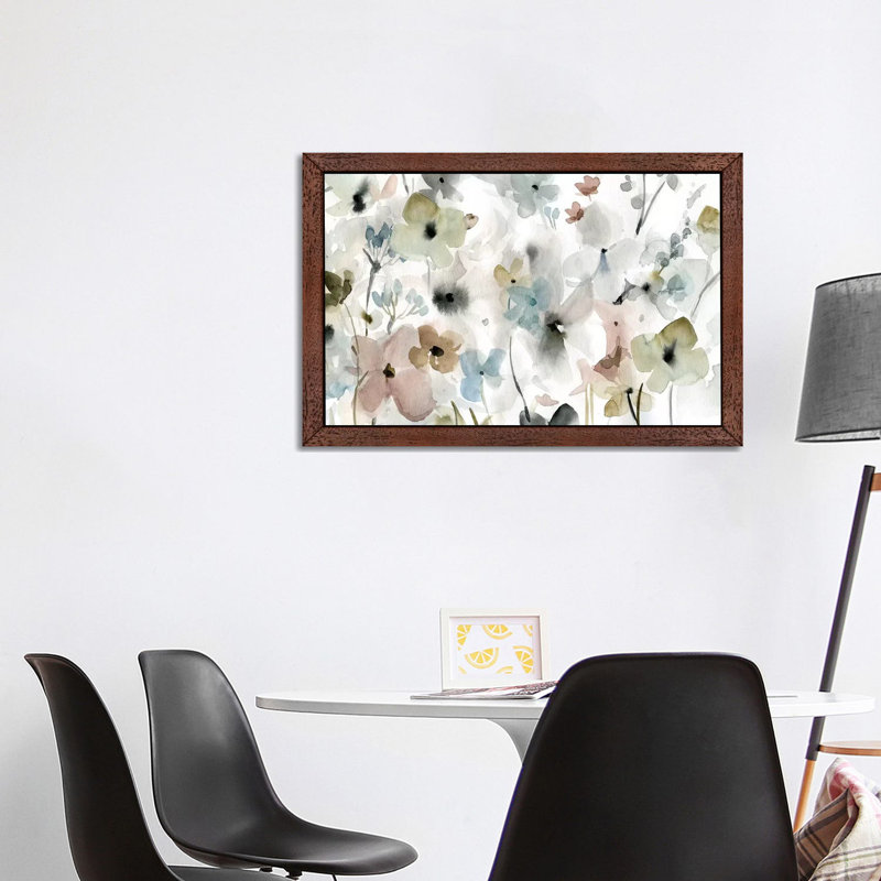 Evening Garden 1 Piece Painting on Canvas, 101.6 cm H x 66.04 cm W, Brown Framed