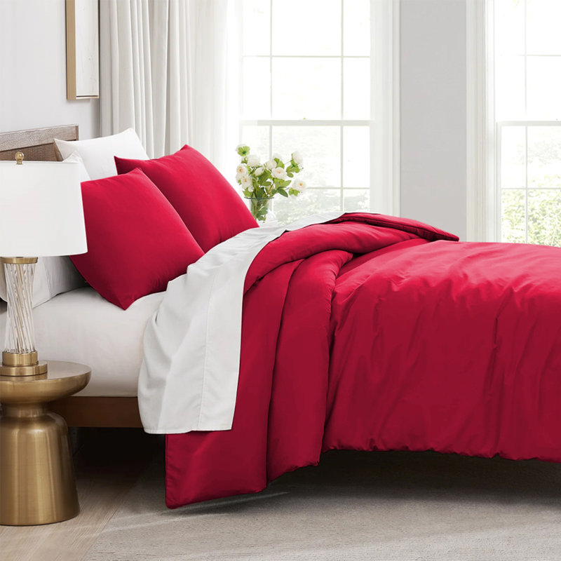 Microfibre 200 TC Plain Reversible Plain Weave Modern & Contemporary Duvet Cover Set, Single - 1 Standard Pillowcase