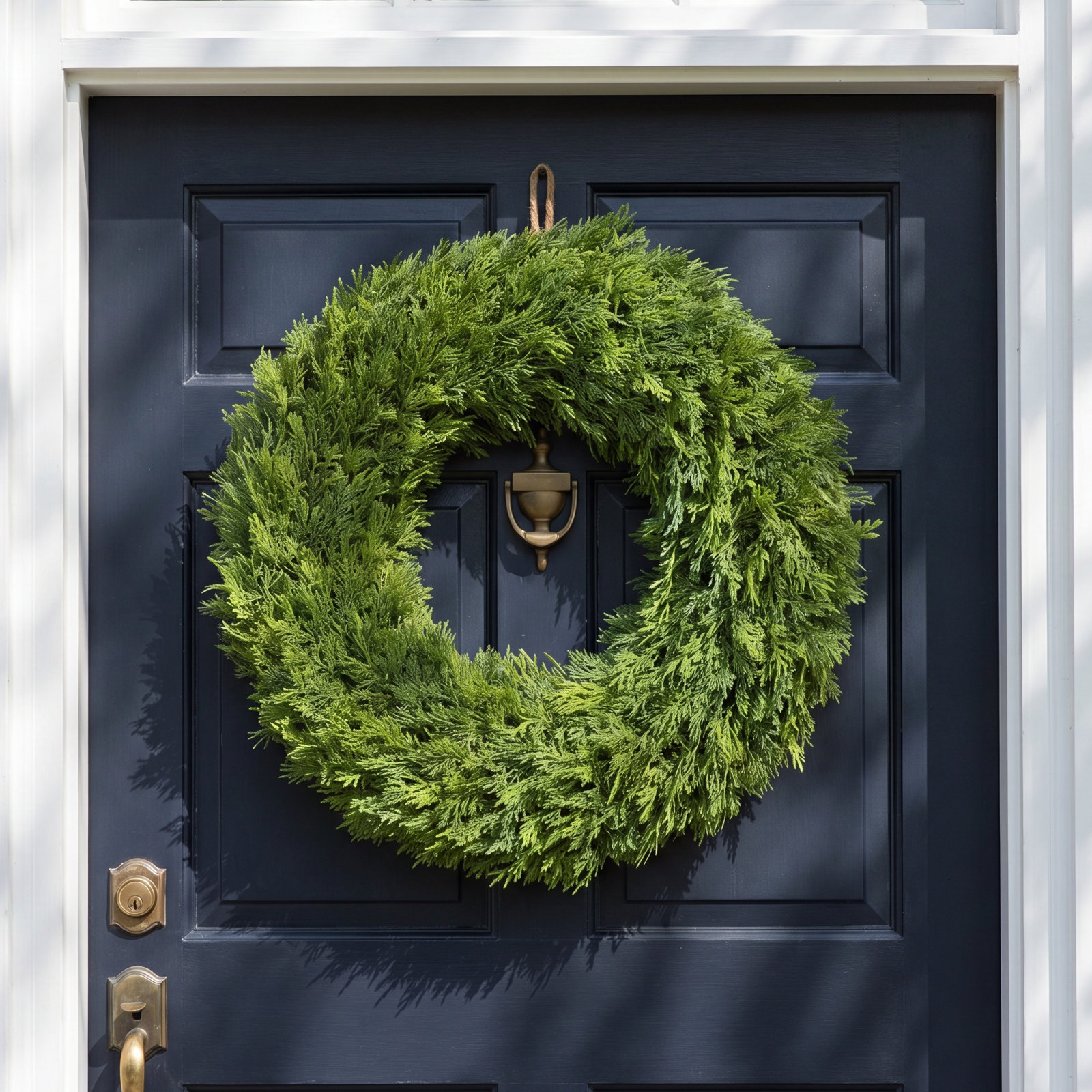 Artificial Lush Cedar Wreath, 22" H x 22" W x 4" D