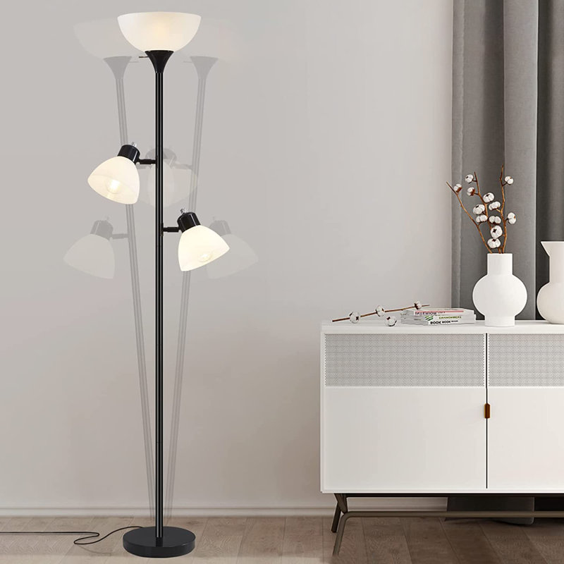 Lampe sur pied à DEL noire 72 po Colinson