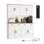 71" Tall Pantry Cabinet With Charging Station，Large Modern Pantry Storage Cabinet With Adjustable Shelves，4 Drawers & 6 Barn Doors，55" Wide Kitchen Hutch With Open Countertop