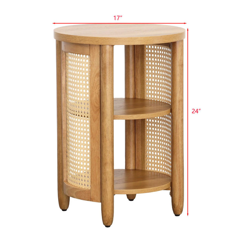 Color Solid Wood End Table, Light Honey