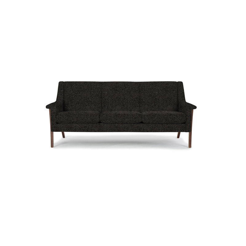 Arlo Sofa, Black Bear Polyester, Walnut
