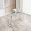Console en verre d'acier inoxydable, table d'appoint repas argentée transparente BS-02 S