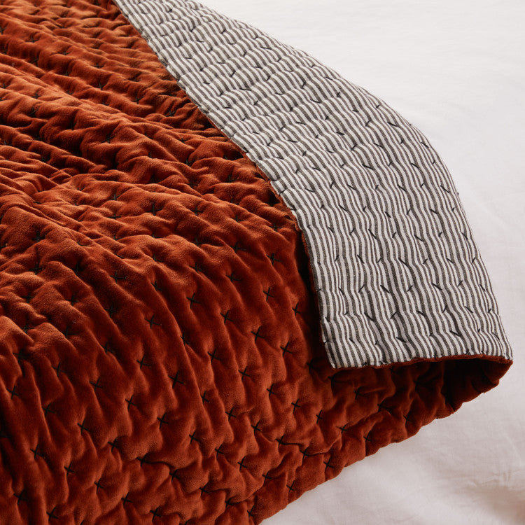 Quilted Throw Blanket, Red