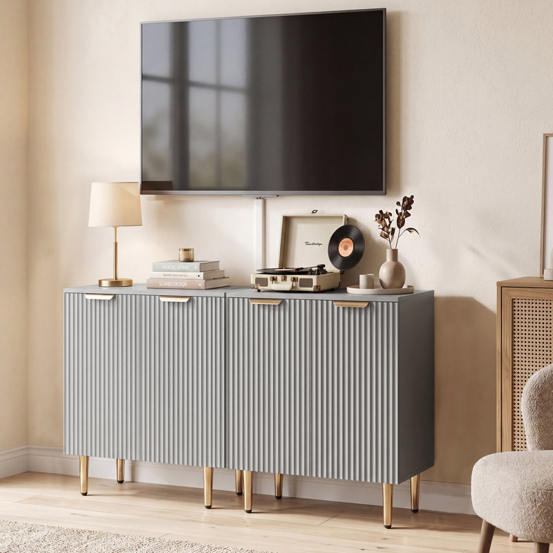 HOMCOM Sideboard Buffet Cabinet with 2 Doors and Adjustable Shelf, Grey