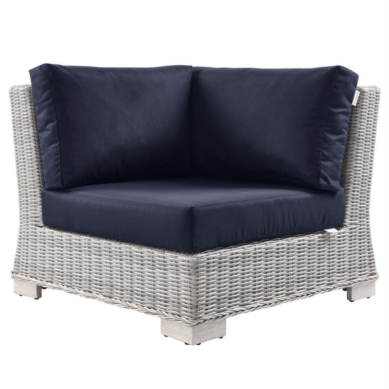 Chaise de coin d'extérieur Modway Conway, Sunbrella® bleu marine