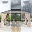 Pavillon de jardin extérieur en bois massif 13 pi x 15 pi avec toit double en acier-124659569