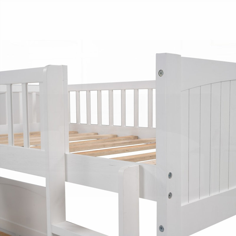 Lit superposé Huybert 2 tiroirs spacieux Durable, Blanc