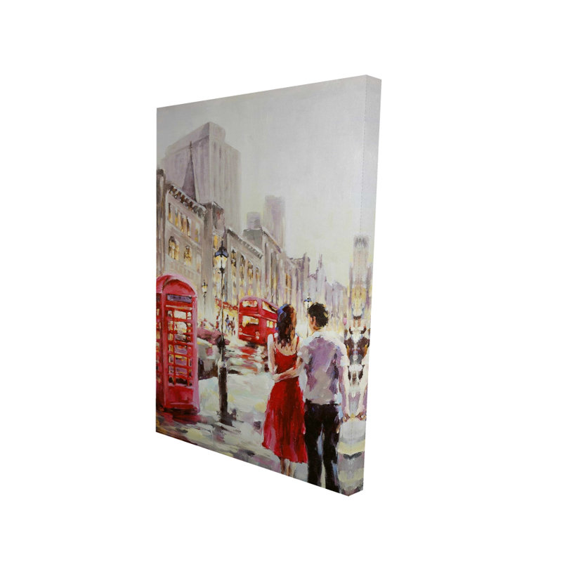 Couple qui marche sur toile | Chambre à coucher, rue, décor de maison, H 36 po x l 24 po