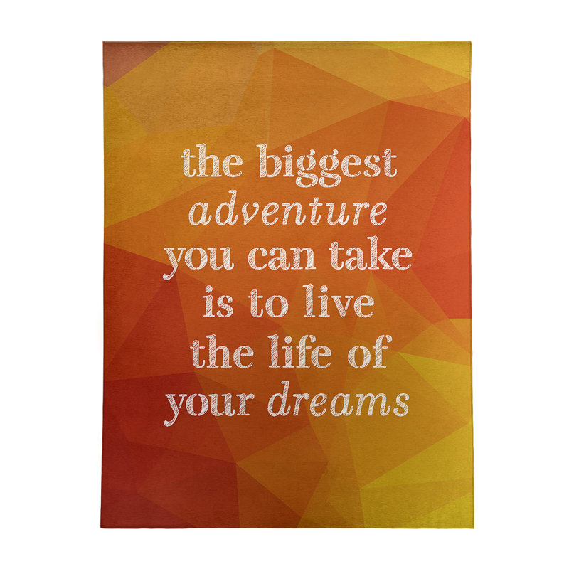 Tapis en chenille de polyester Quotes, Rectangle 5 pi x 7 pi