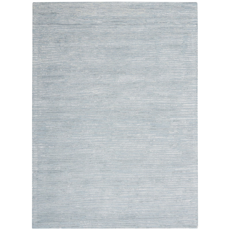 Tapis bleu clair Calvin Klein010, Rectangle 9 pi 9 po x 13 pi 9 po