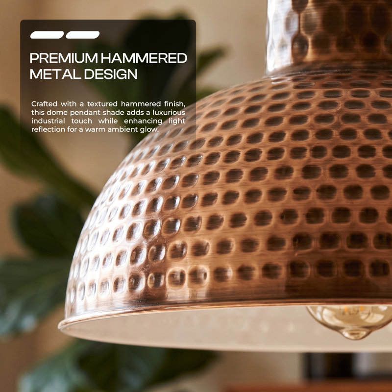 Anglin 16.5cm H Metal Dome Lamp Shade ( Screw On ), Copper