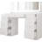 Makeup Vanity Desk with LED Lighted Mirror & Power Outlet & 7 Drawers-1671923503