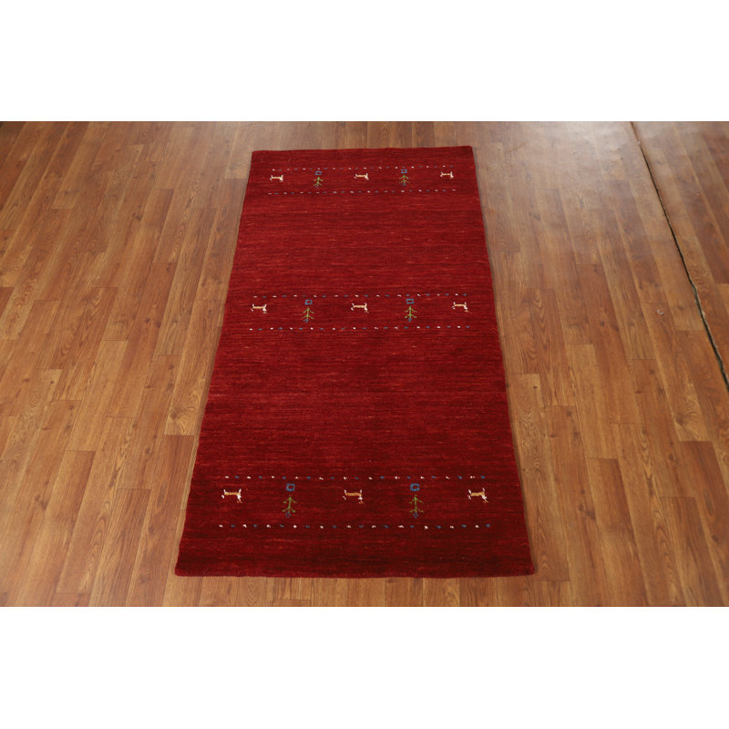 Tribal Red Gabbeh Oriental Rug 3x5