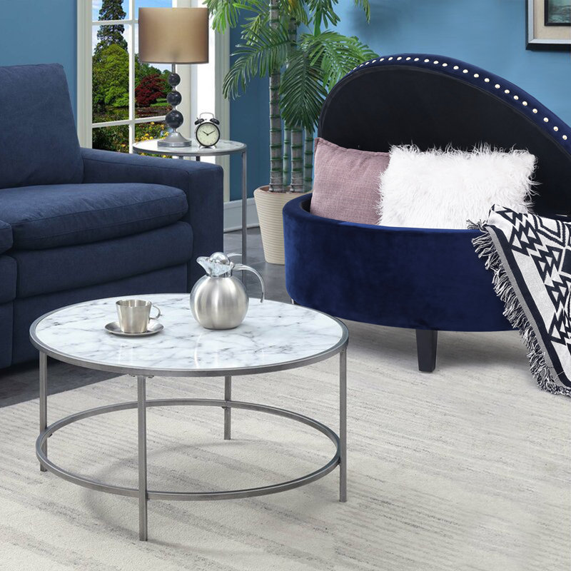 Banc de rangement rembourré Roxann, Velours bleu royal
