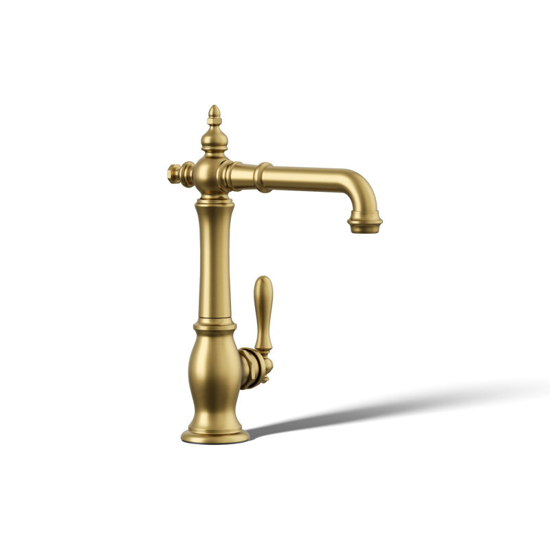 Artifacts Bar Faucet, Vibrant Brushed Moderne Brass
