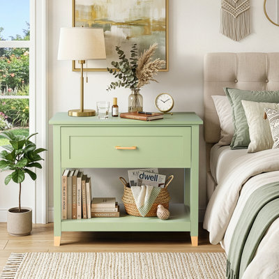 P2 MDF Nightstand 1 Drawer 1 Shelf 29.5 Inch W