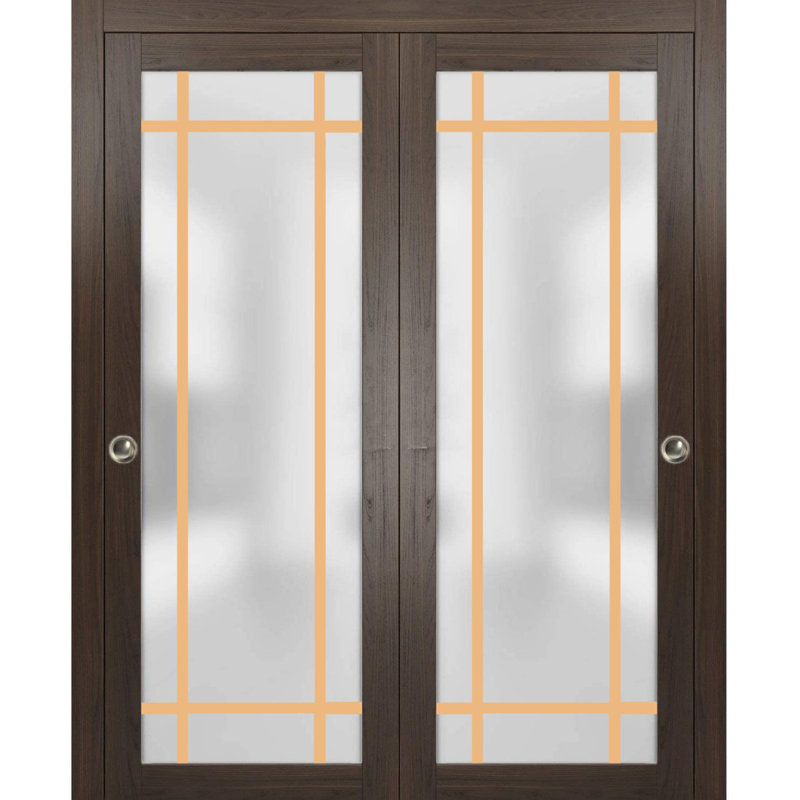 Portes de placard coulissantes à panneaux en bois, 60 po x 80 po
