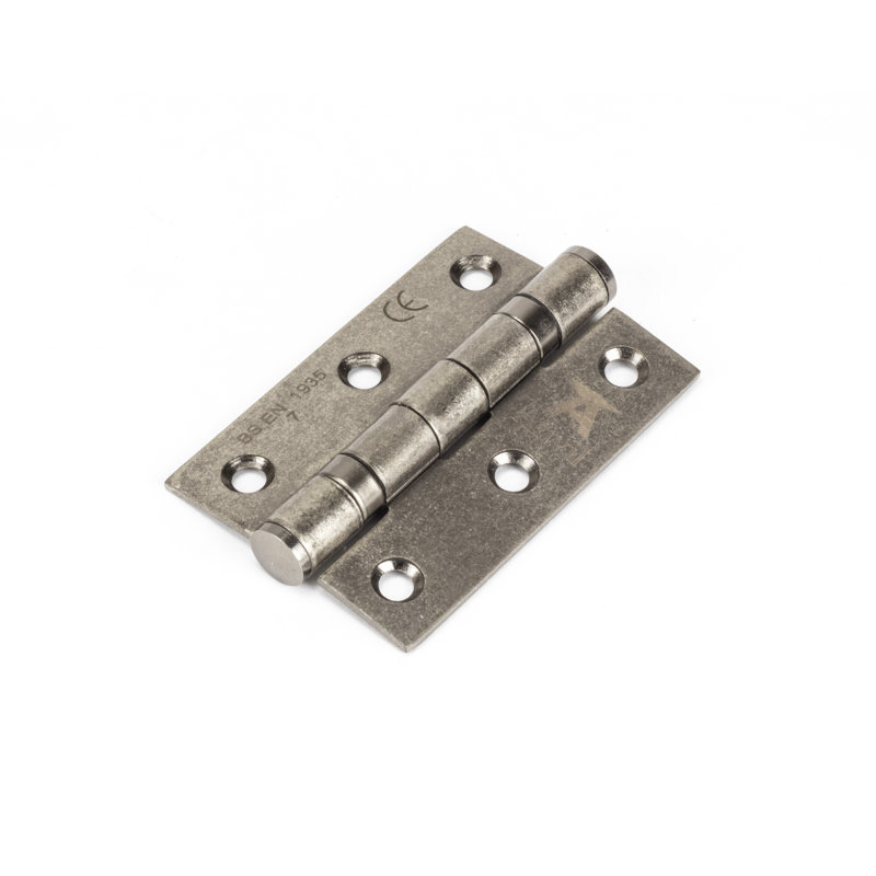 7.6cm H x 5.3cm W Butt Bearing Pair Door Hinges, Pewter Patina